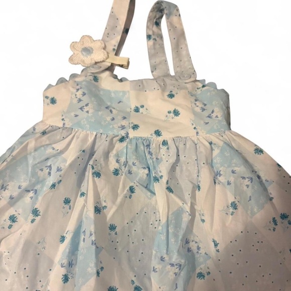 Haute Hippie Cream and Blue Floral Diaper Cover 2T - Picture 2 of 5